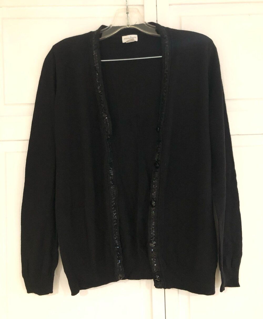 Jaclyn Smith Black Cardigan Size Medium